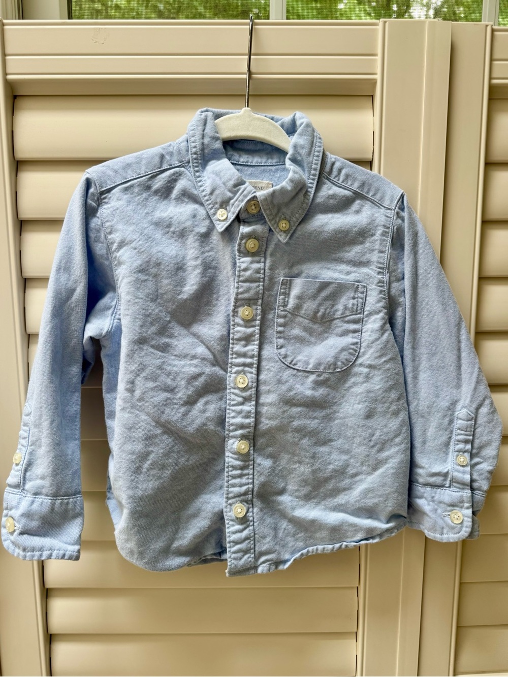 Light Blue Long-Sleeve Button-Down Shirt for Kids